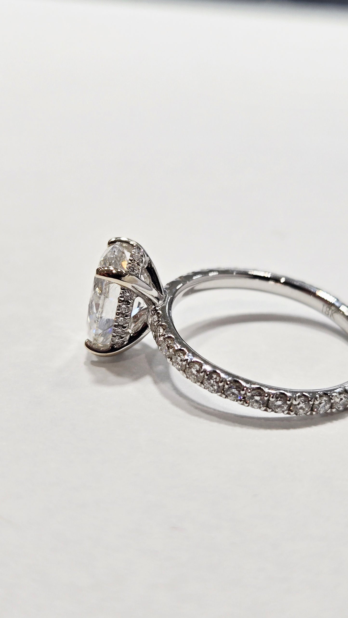 2ct Oval Hidden Halo Low Profile