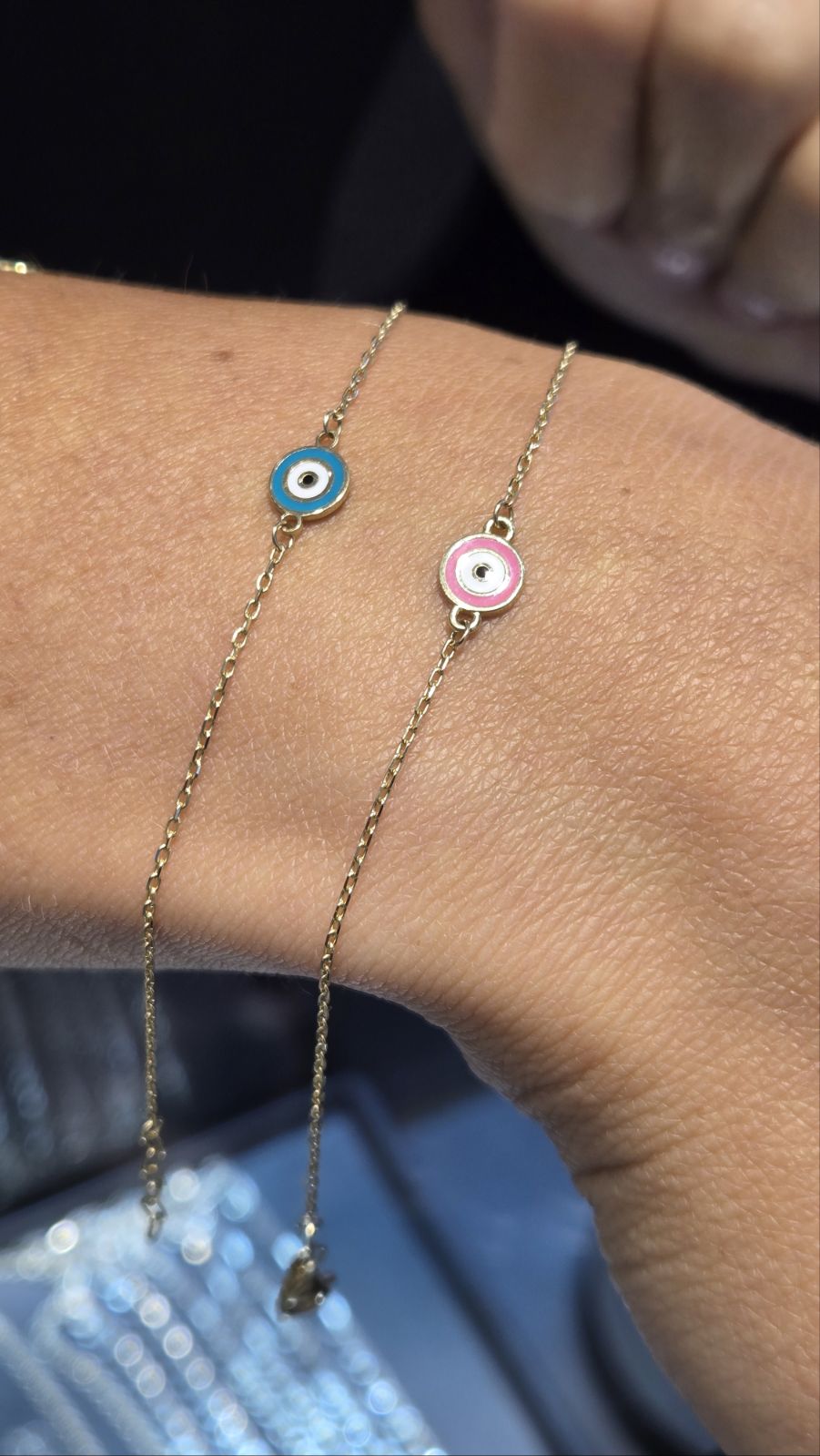 Baby Single Evil Eye Bracelet 14k Yellow Gold