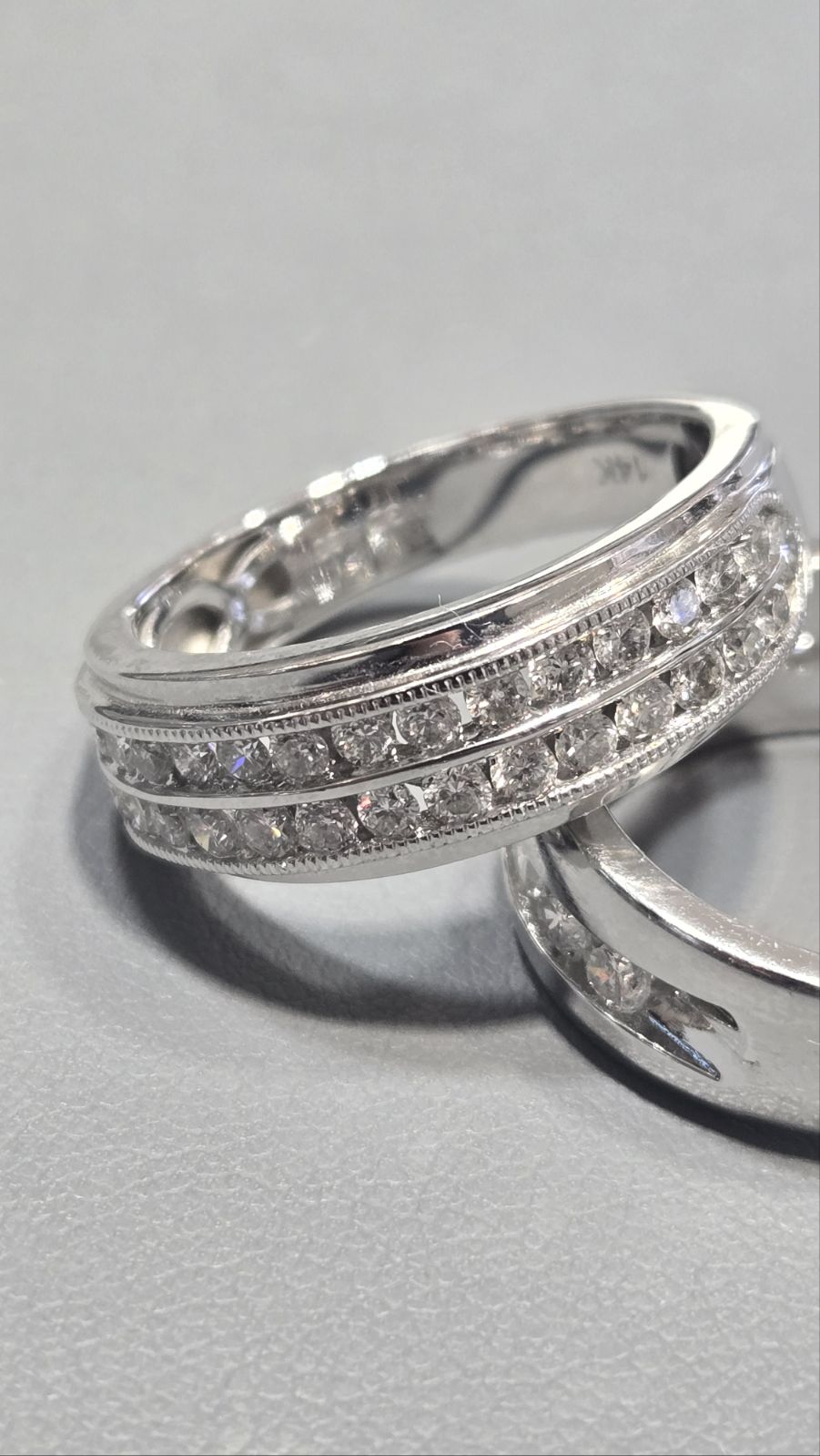 Double Row 1.0ct Dia Channel Wedding Band