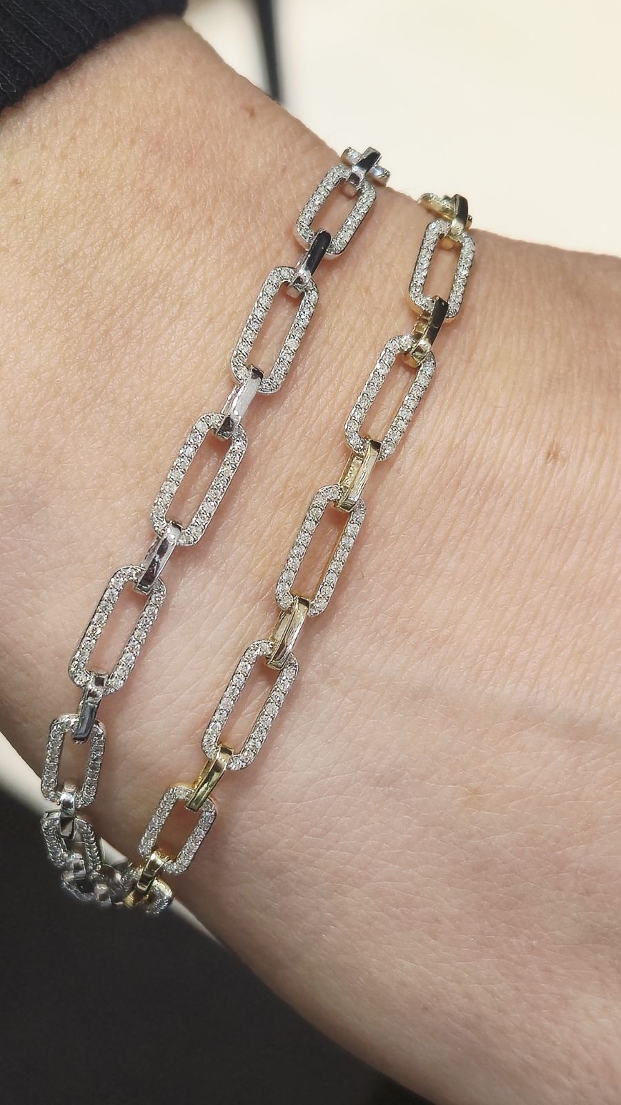 Ladies Diamond Paperclip Bracelet