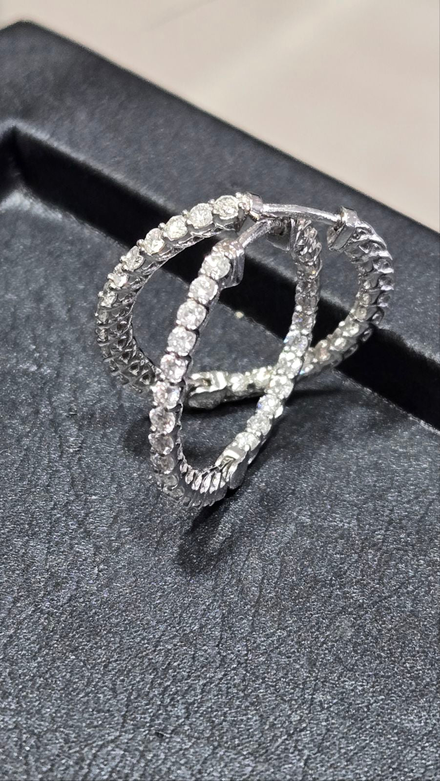 Inside Out Diamond Hoops 14k White Gold