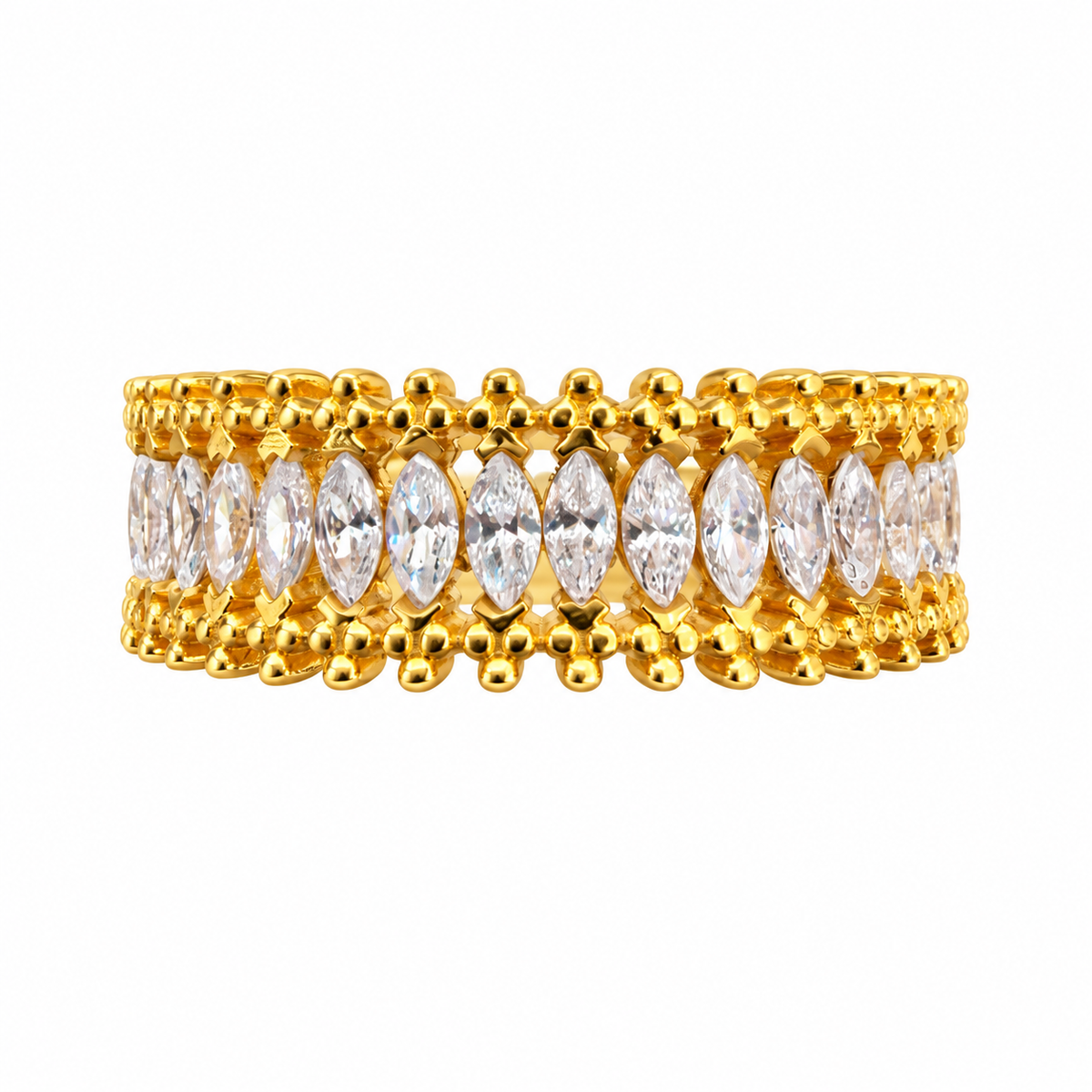 21k Gold Luxury Fashion Ring