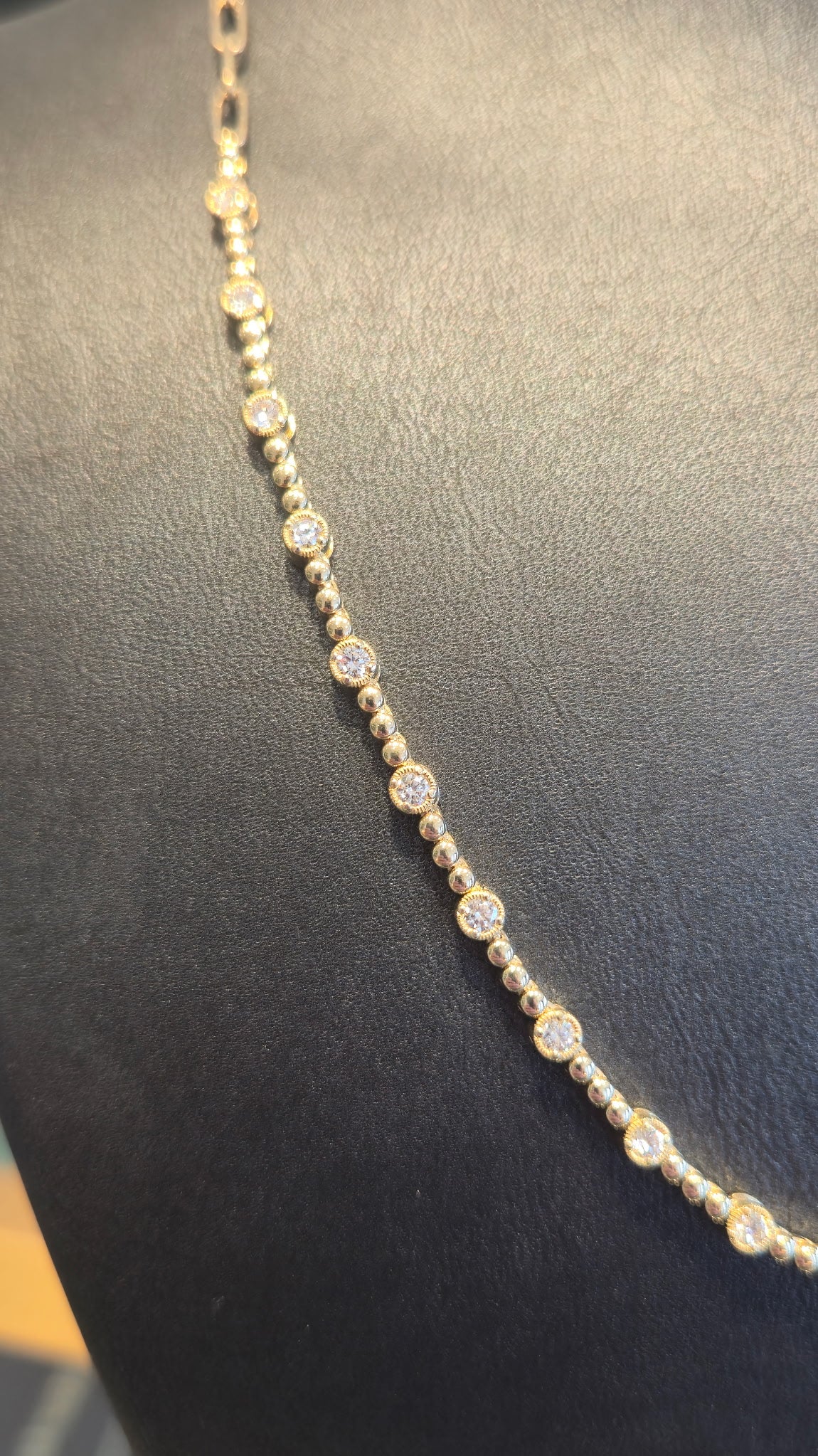 Natural Diamond Bezel Necklace