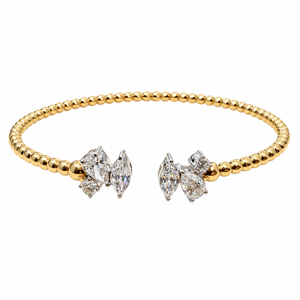 Multi-Shape Diamond & Gold Bangle