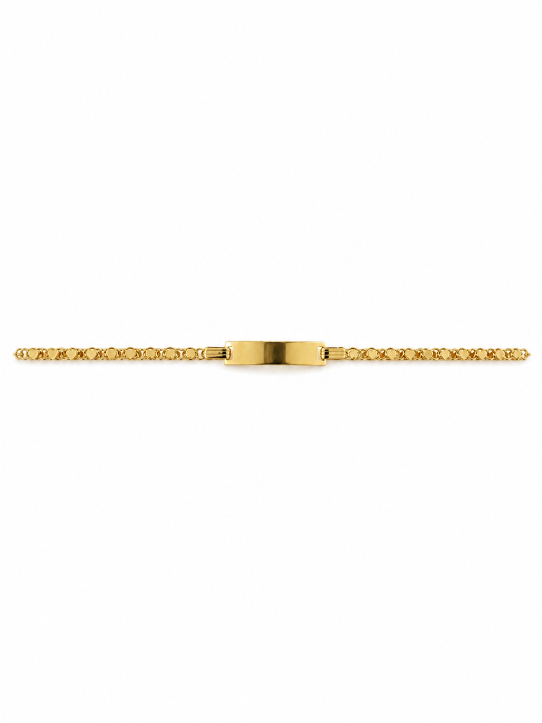 Yellow Gold Heart Nameplate Baby Bracelet
