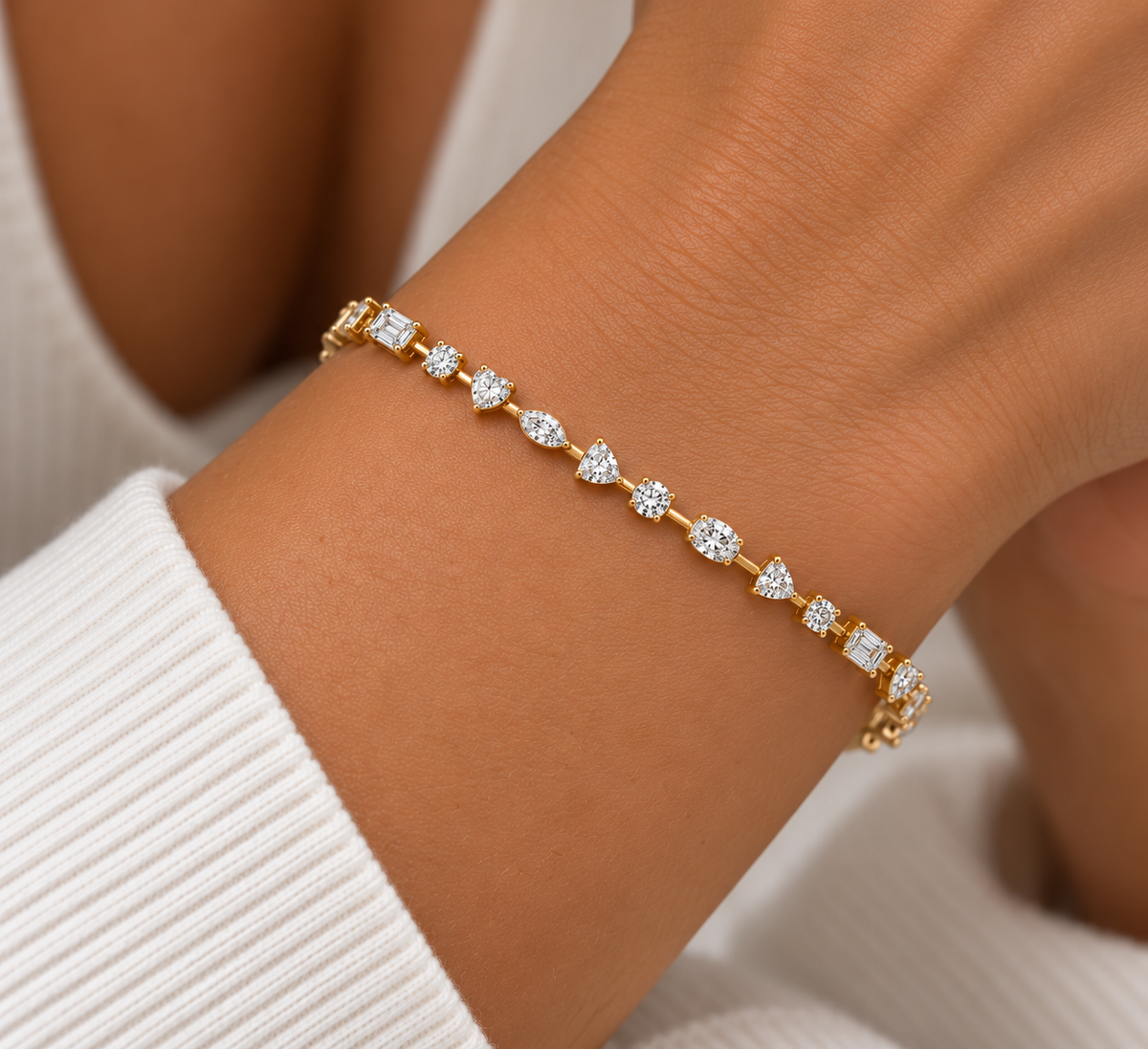 Multi Shape Lab Diamond Bracelet