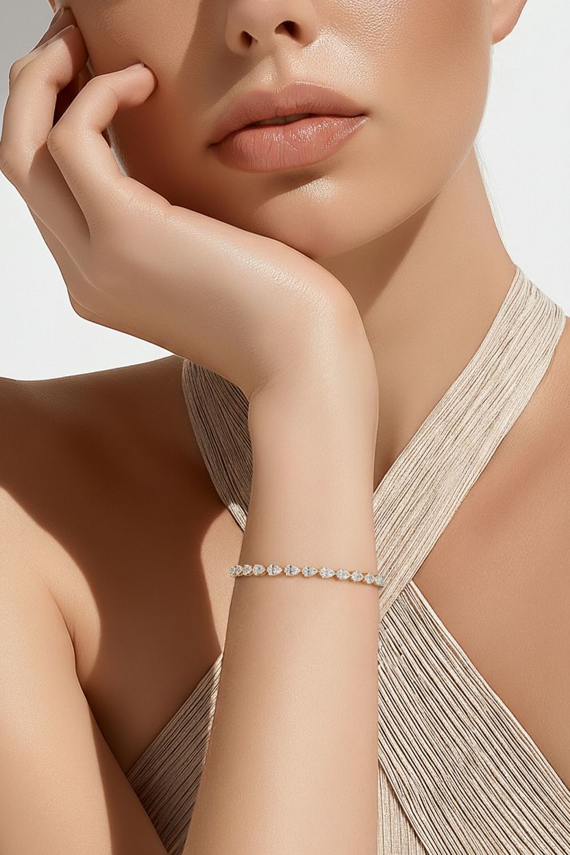 5ct Pear Shape Tennis Bracelet