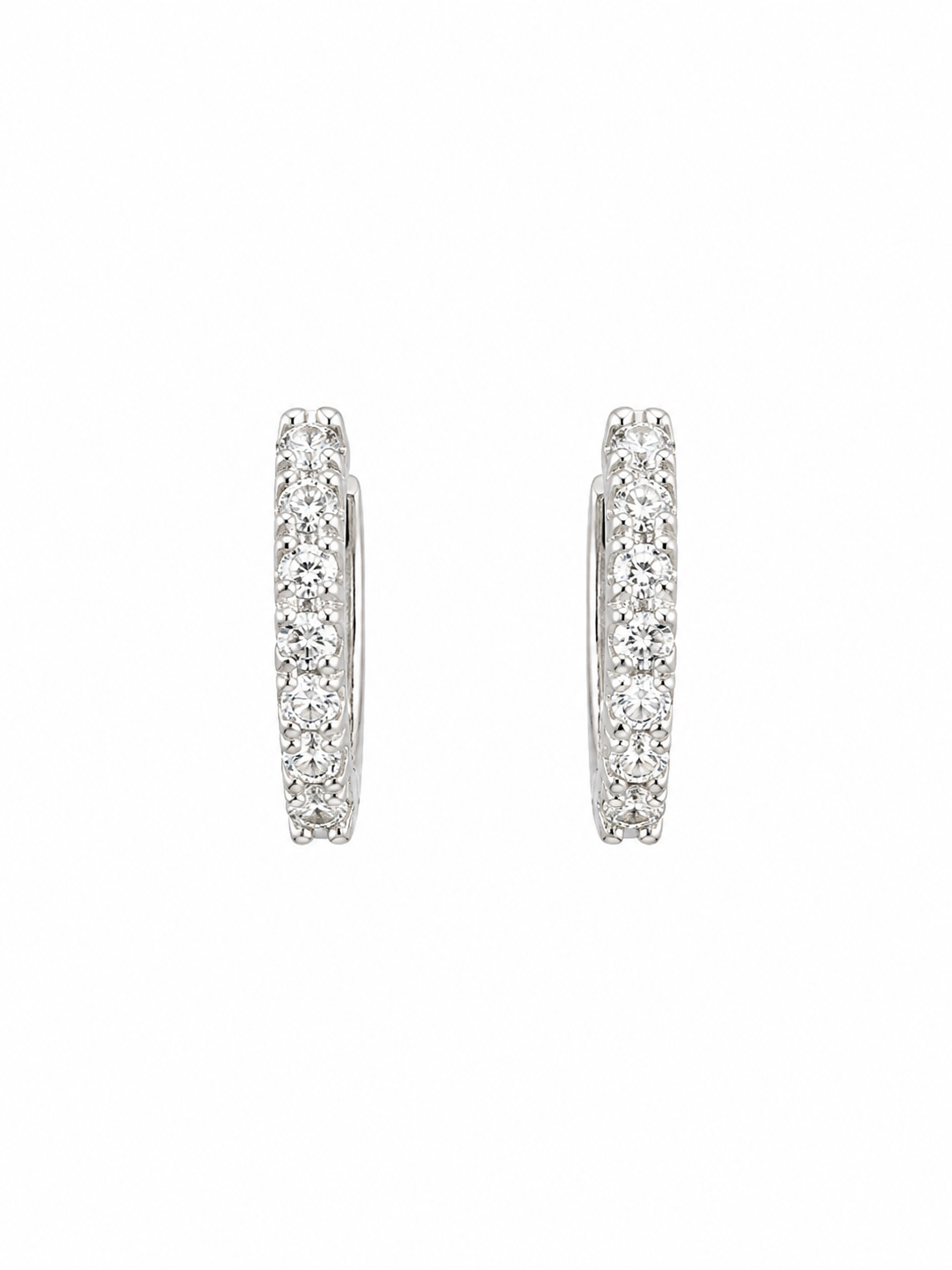 Natural Diamond Clip-Back Hoop Earrings