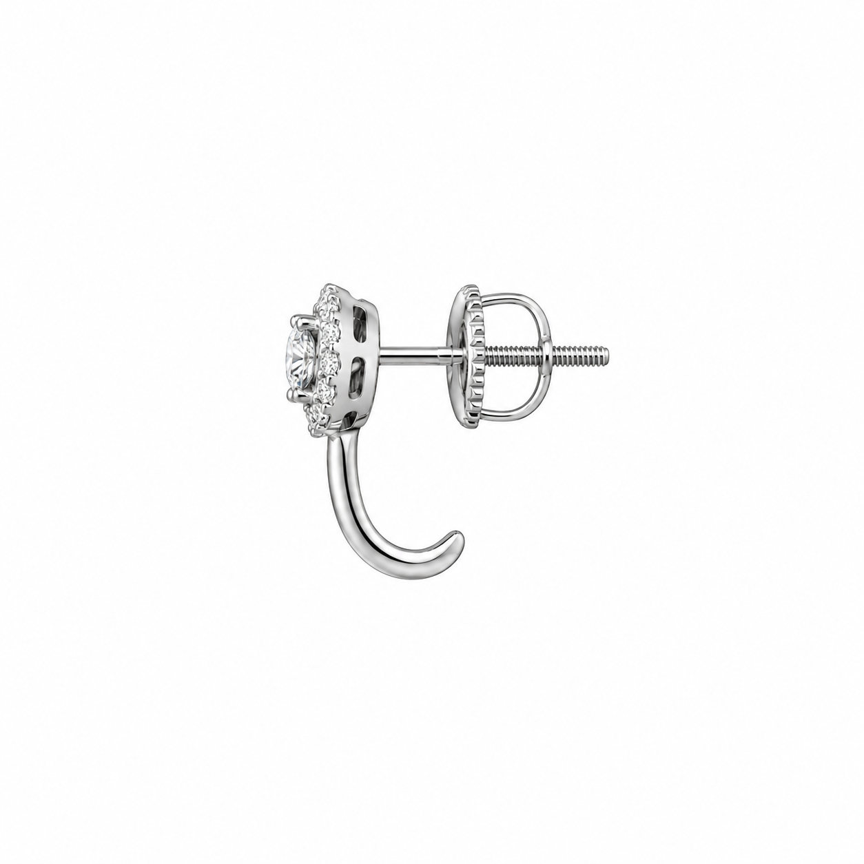 Diamond Halo Channel Earrings