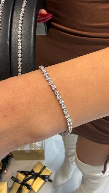 Lab Dia Silver Tennis Bracelet