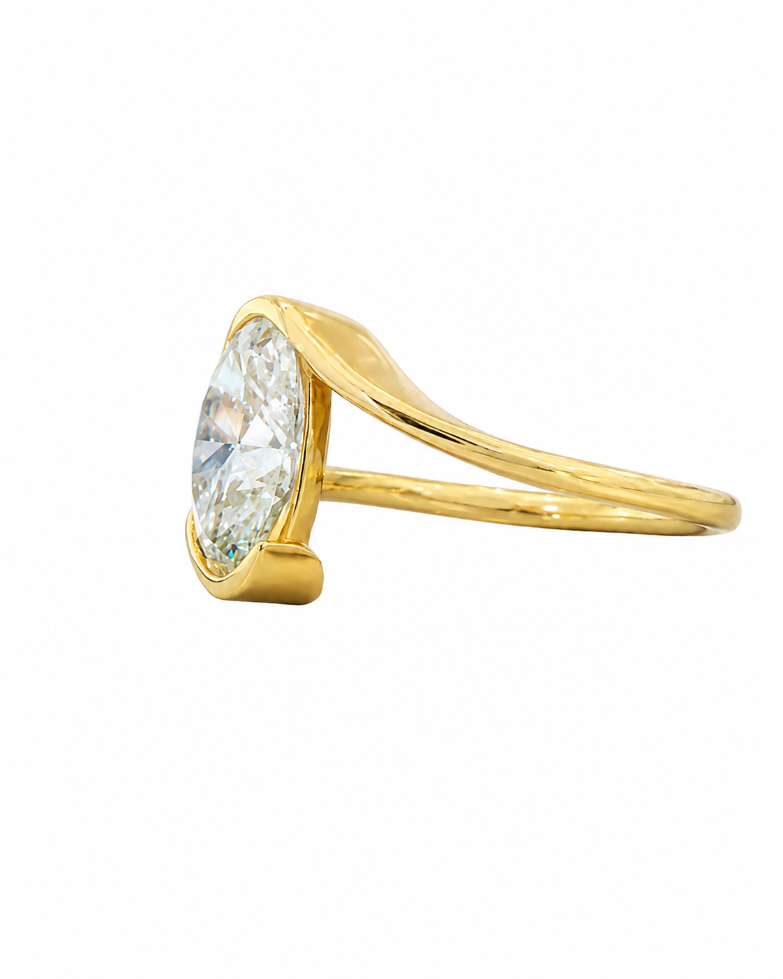 Oval Half Bezel Rapture Engagement Ring