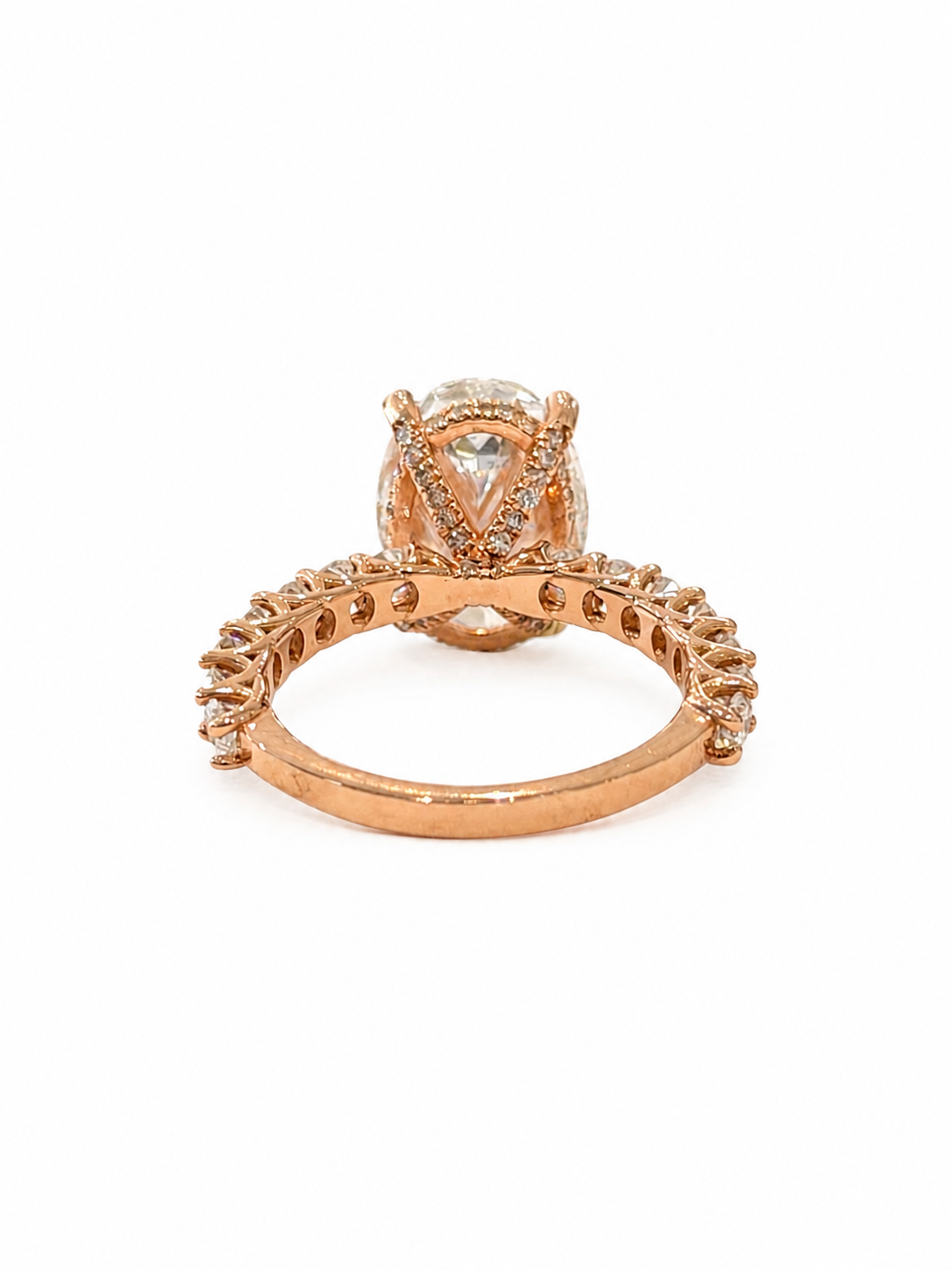 Oval Lab Hidden Halo Engagement Ring