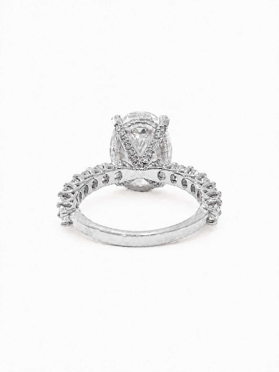 Oval Hidden Halo Basket Engagement Ring