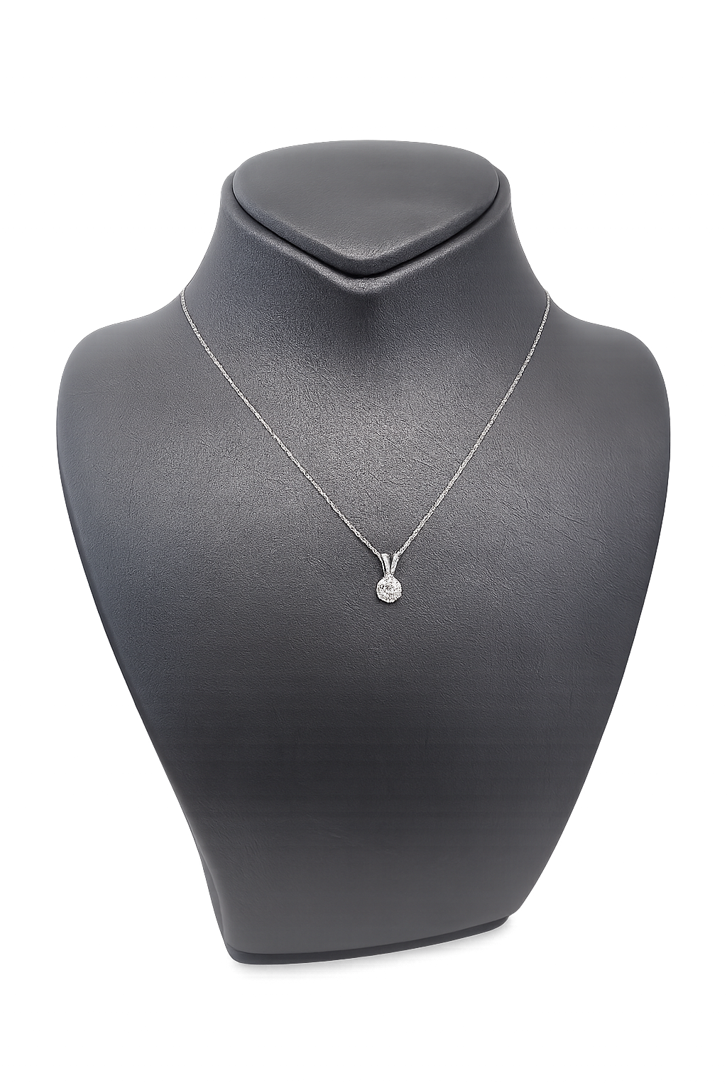Solitaire 1ct Diamond Pendant in 14k White Gold
