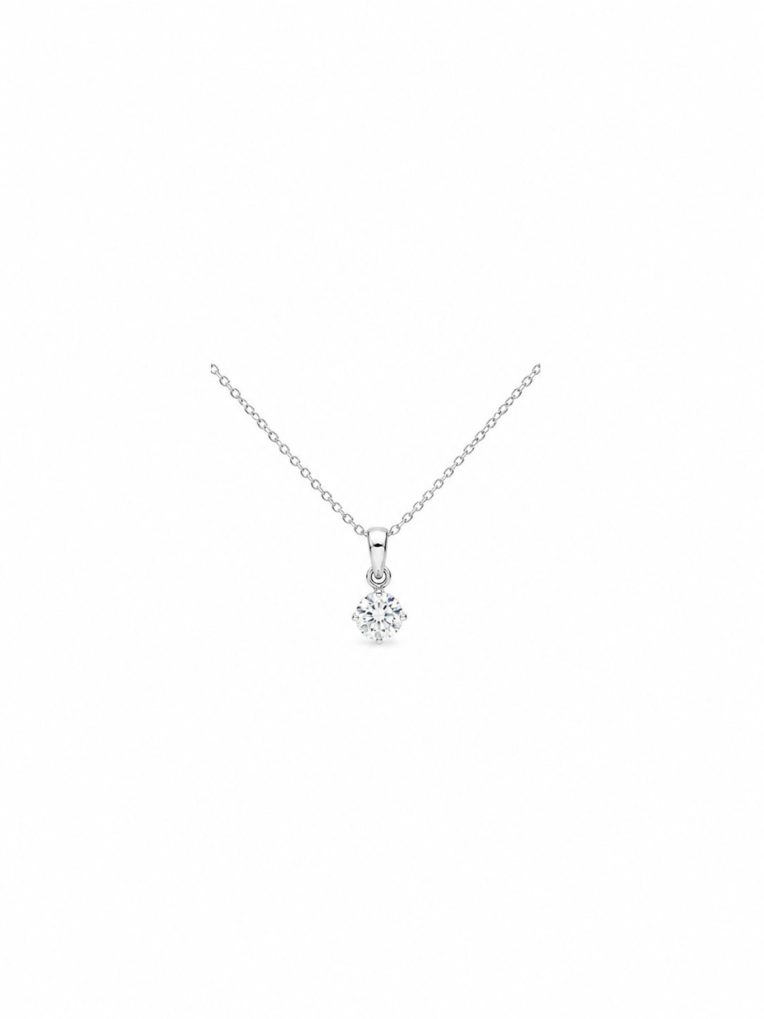 Solitaire .50ct Diamond Pendant in 14k White Gold