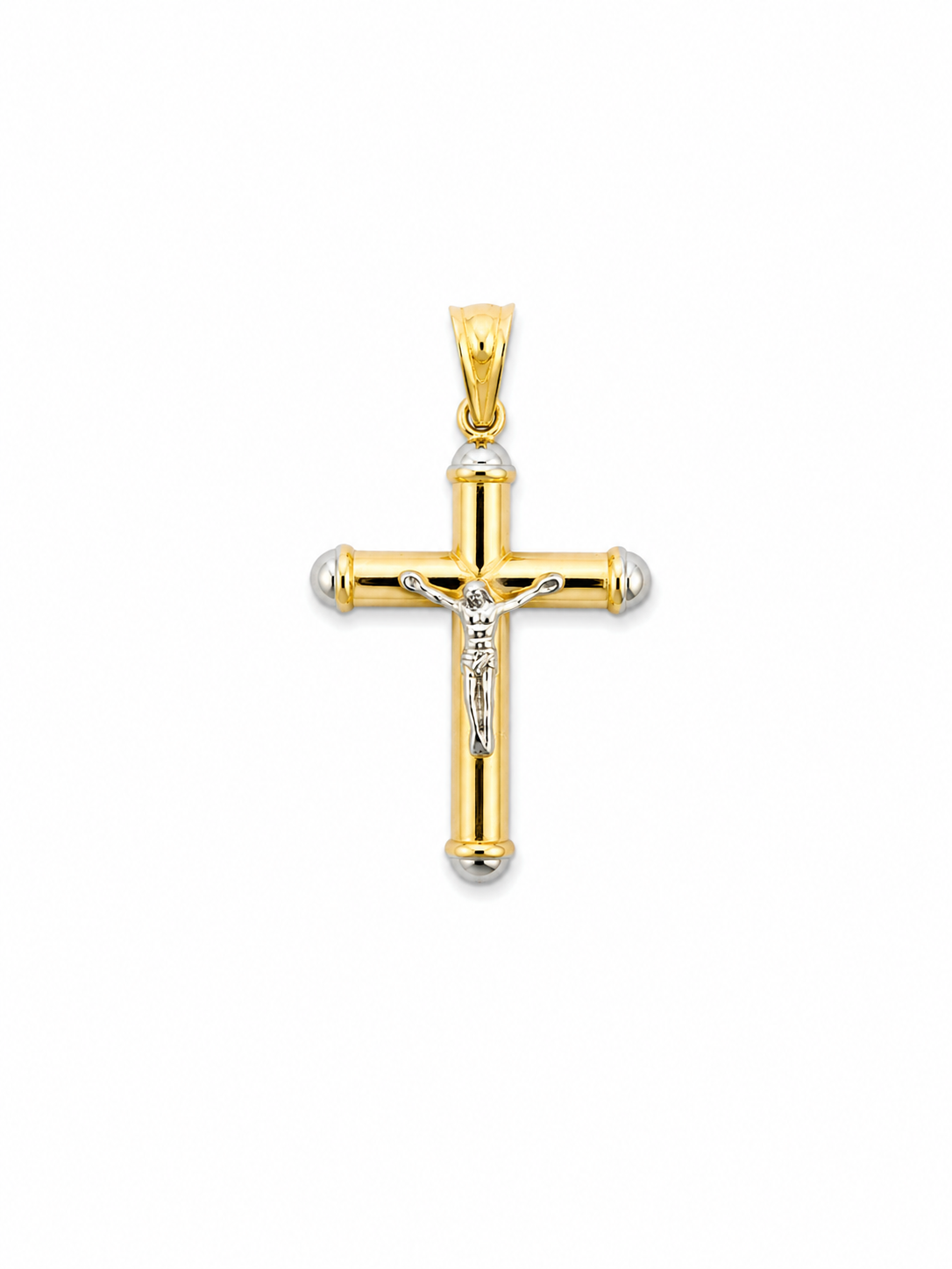 Rounded Cross 14k Yellow Gold