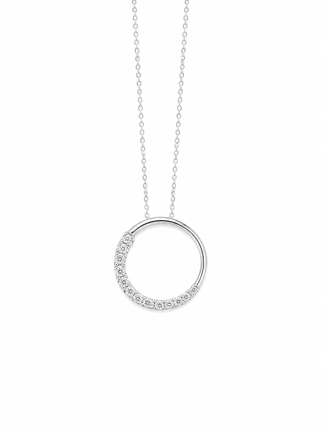 Half Circle Diamond Inlaid Pendant