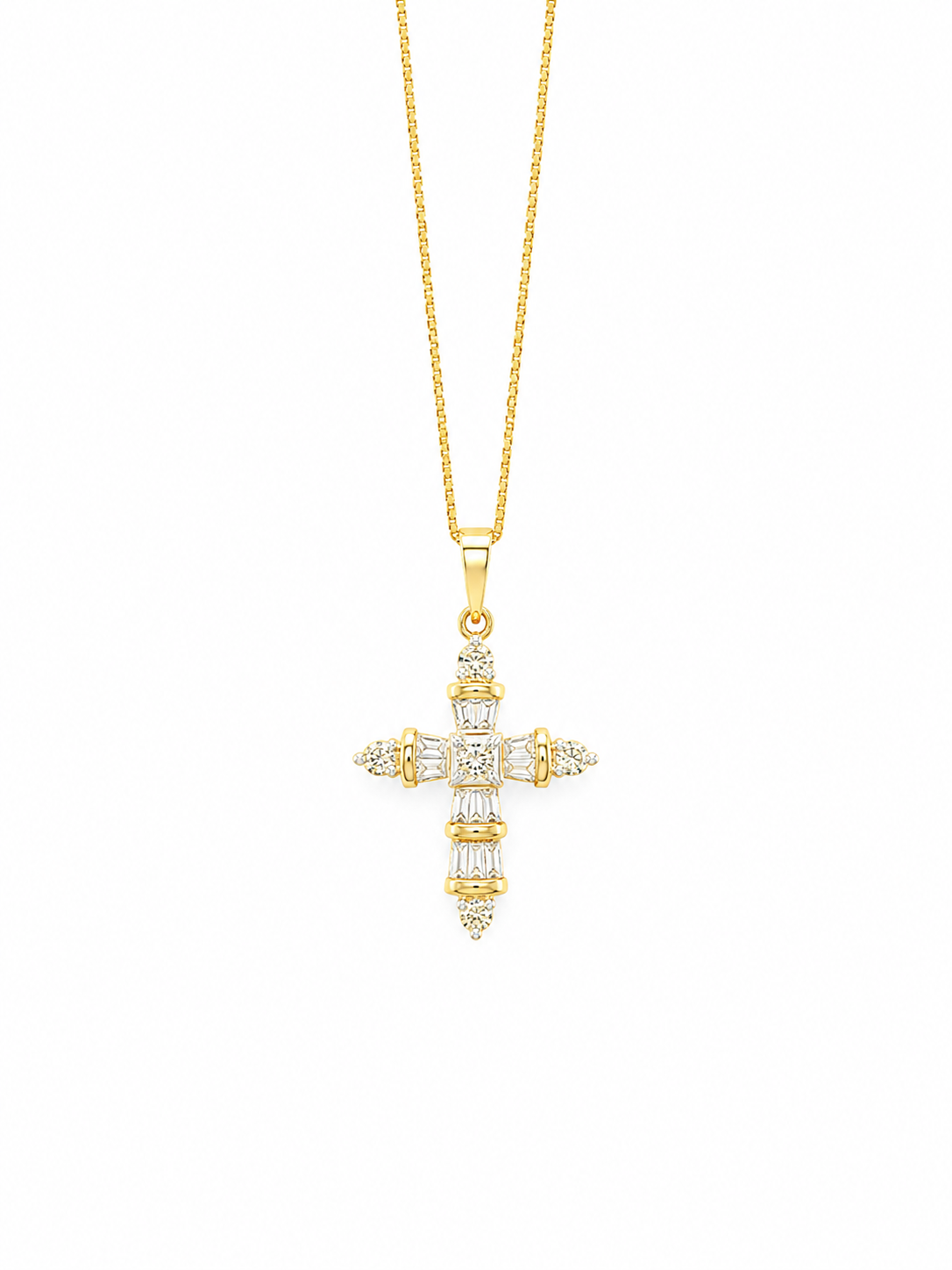 Yellow Gold Banded Cross