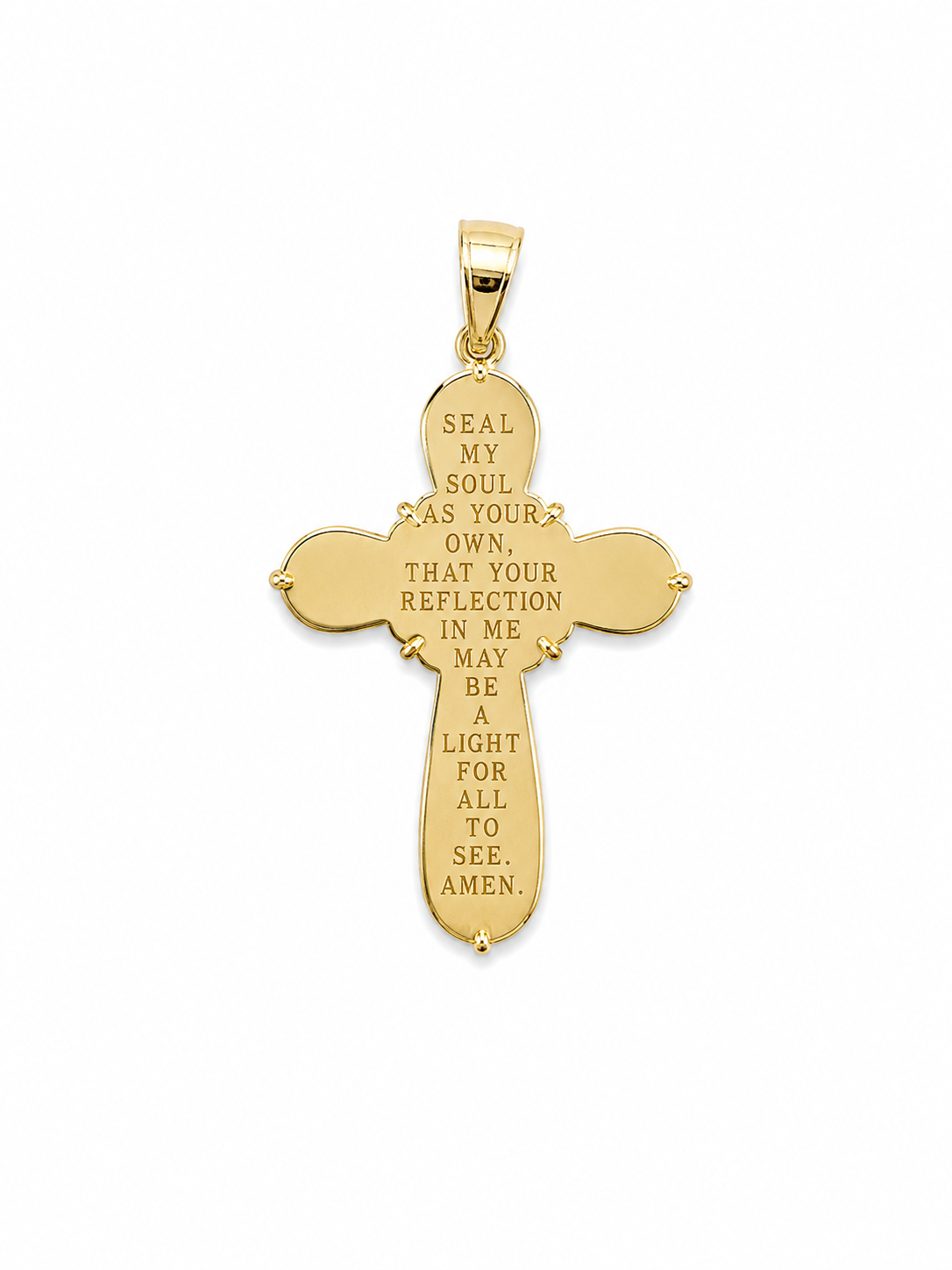 Yellow & White Gold Green Stone Cross Pendant