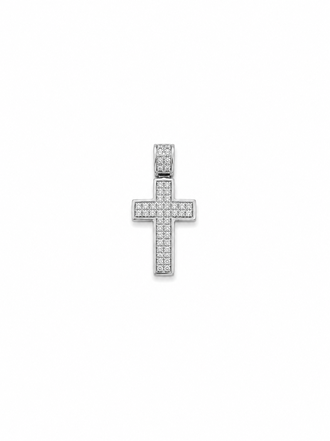 Diamond 3D Cross in 14k white gold