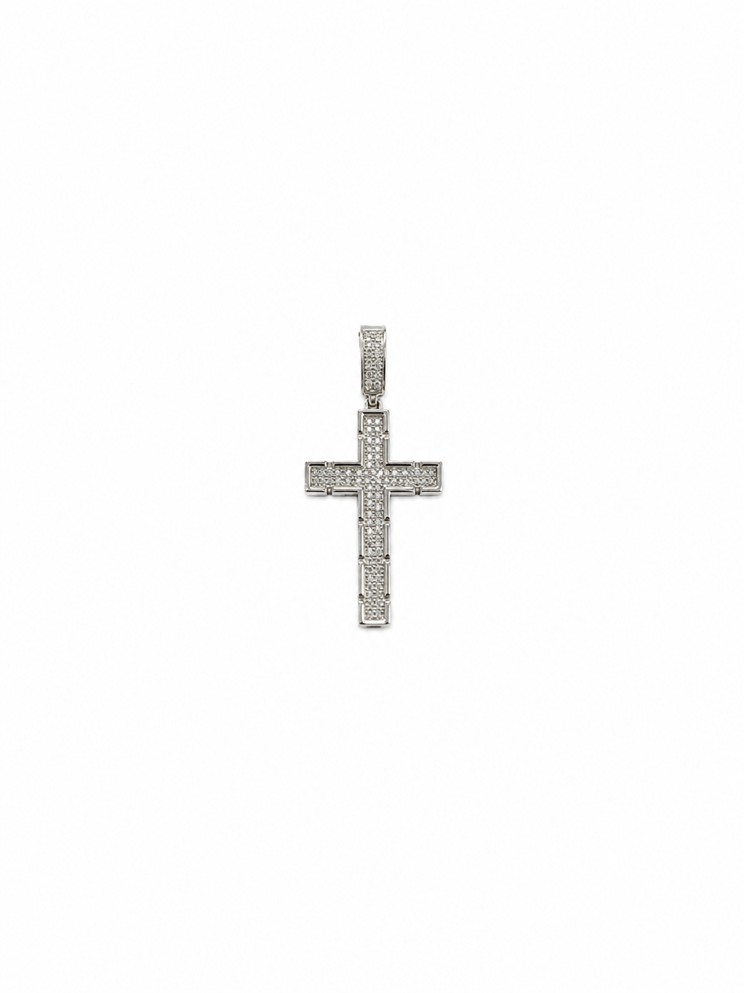 14k White Gold cross with .17 carat diamonds