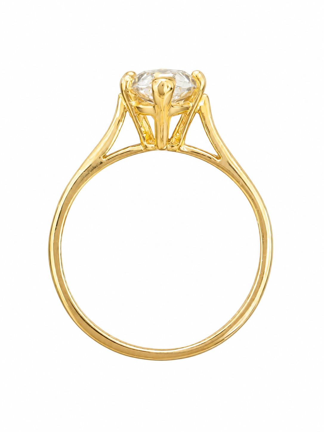 Lab Pear Cathedral Setting Engagement Ring