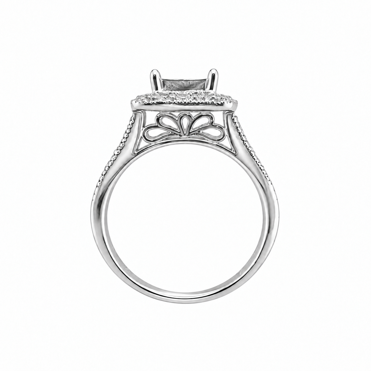 Milgrain Halo Bridal Set