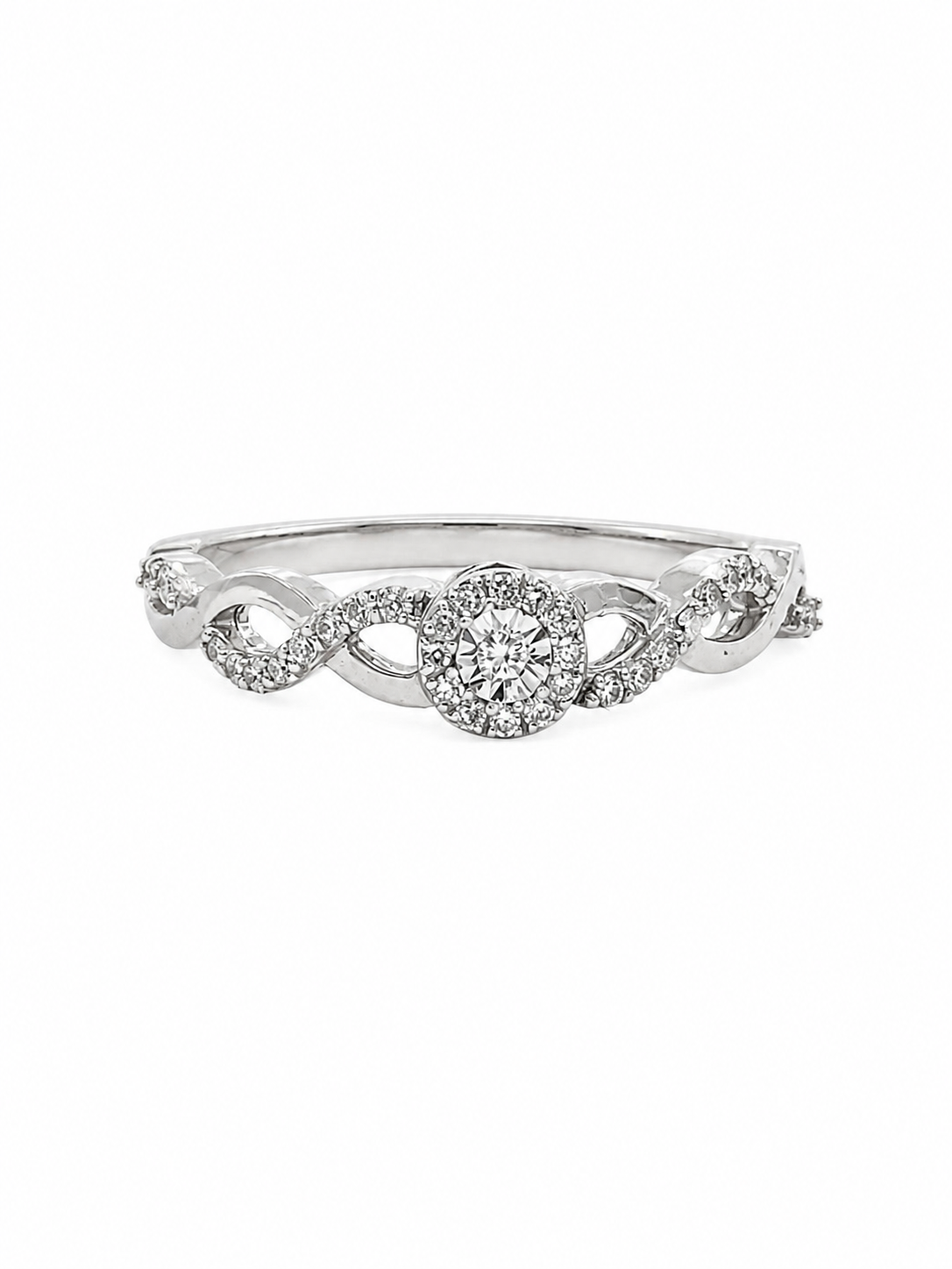 Halo Engagement Ring with Prom Twist Band
