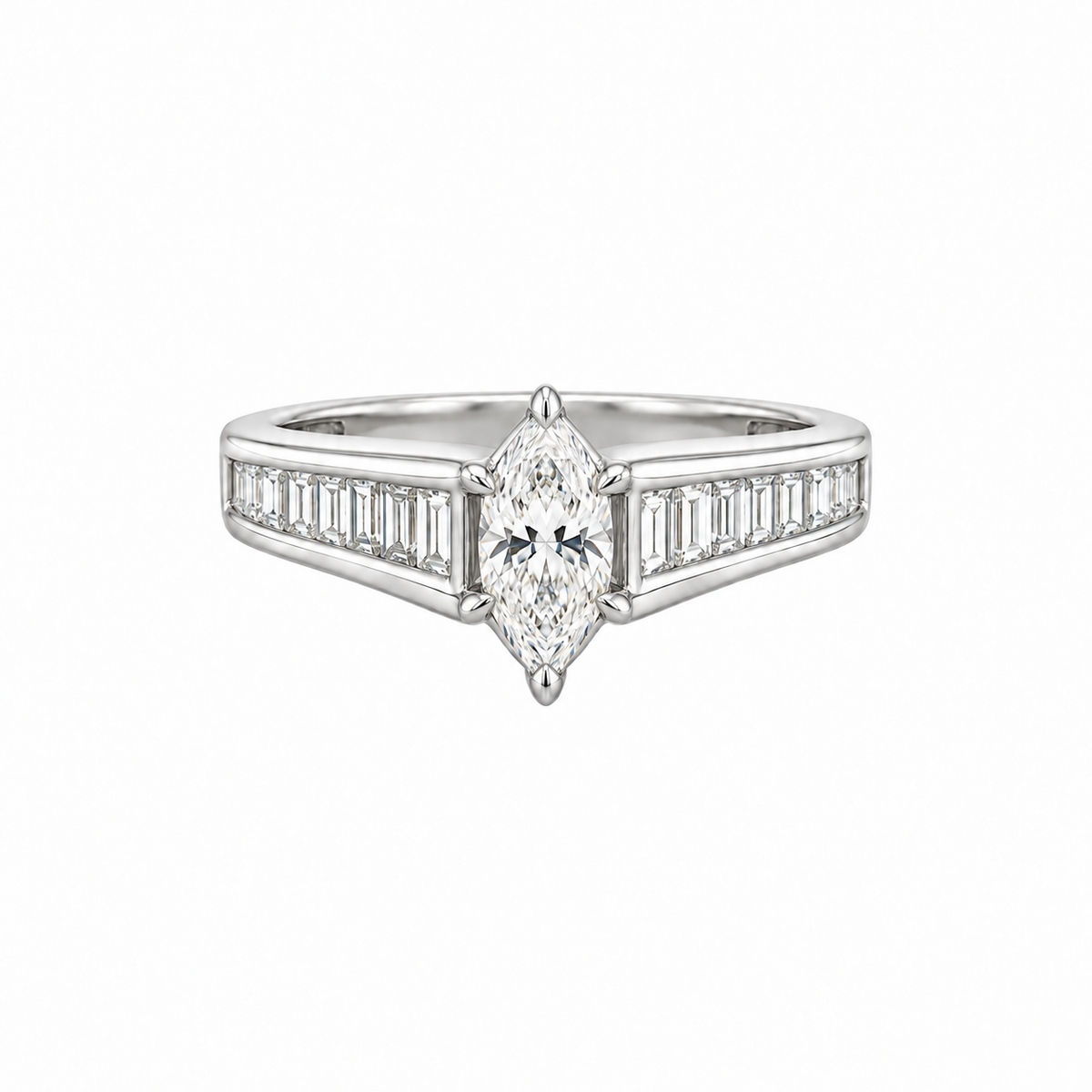 Marquise & Baguette Diamond Bridal Ring