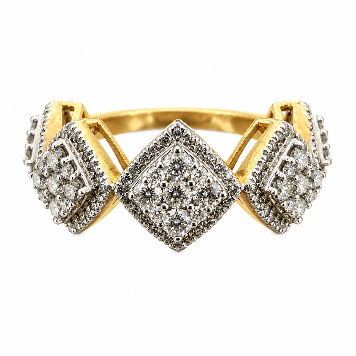 Five Large Cluster Diamond Ring