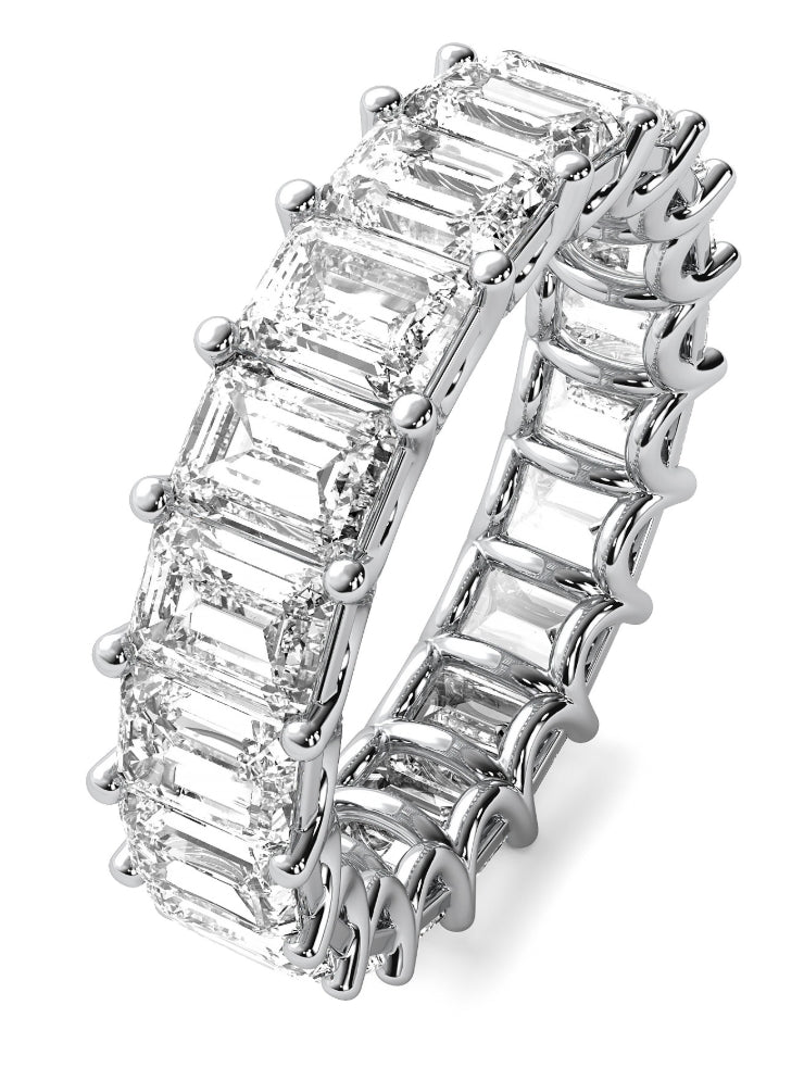 3ct Emerald U Prong Eternity Band