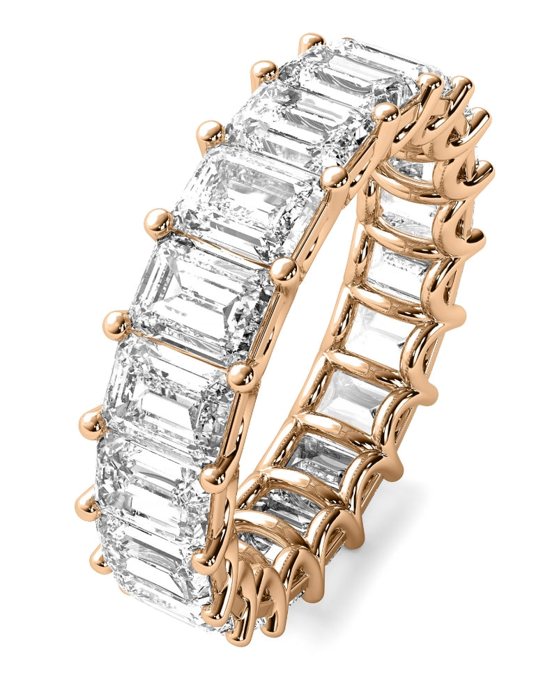 3ct Emerald U Prong Eternity Band