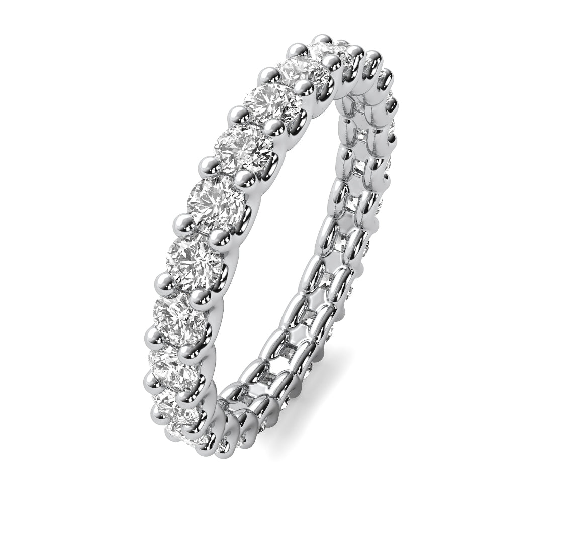 3ct Eternity U Prong Wedding Band