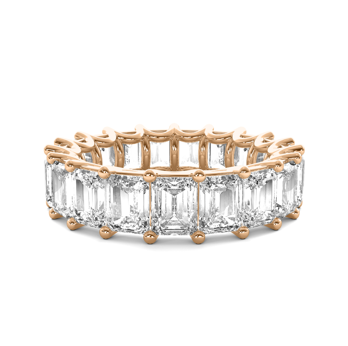 3ct Emerald U Prong Eternity Band
