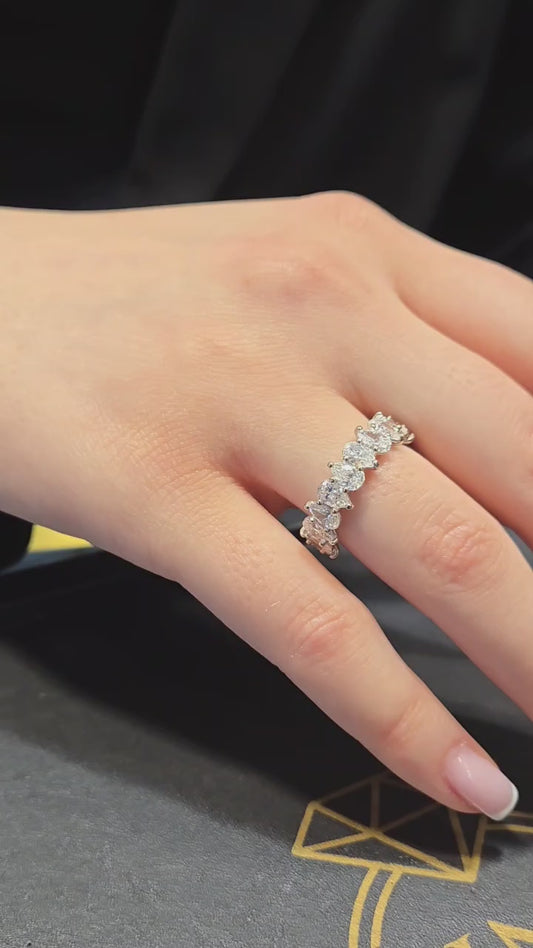 Pear Shape Alternating Eternity Band