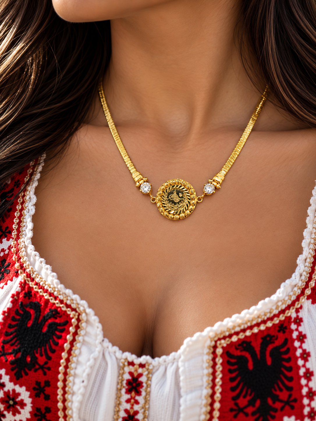 Lira Moon Cut Frame Necklace