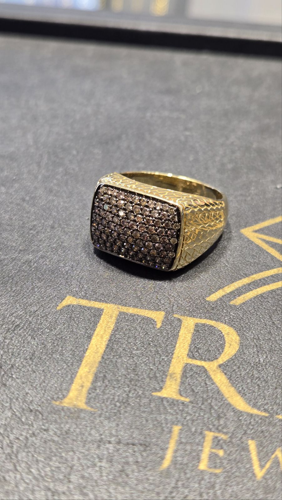 Chocolate Diamond Yellow Gold Ring