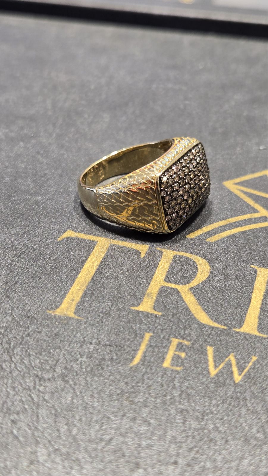Chocolate Diamond Yellow Gold Ring