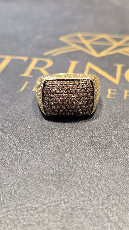 Chocolate Diamond Yellow Gold Ring