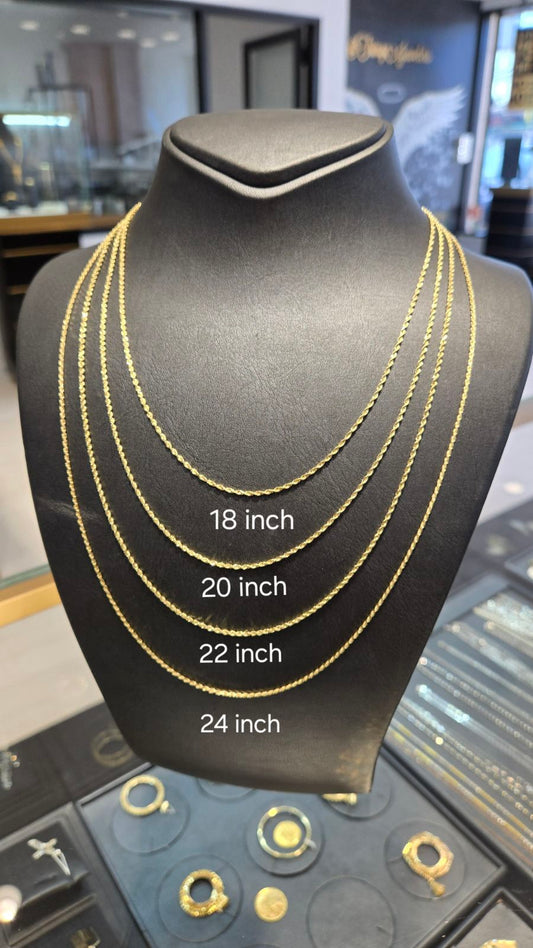 Diamond Cut Royal Rope Chain 14k Yellow Gold