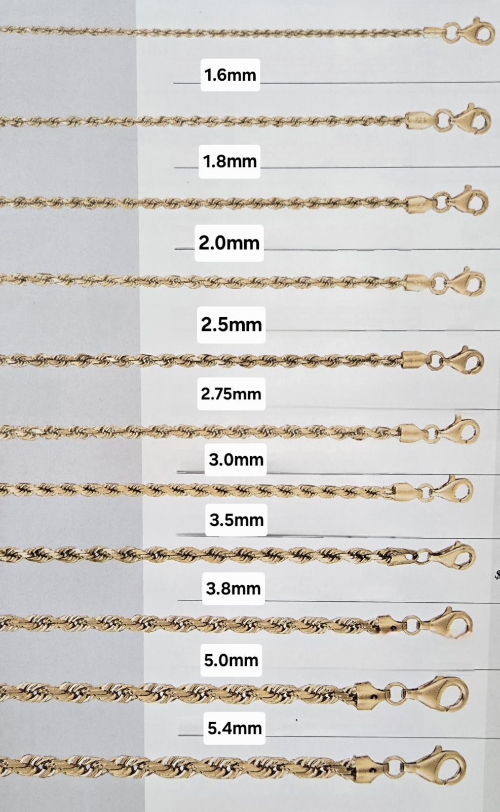 Diamond Cut Royal Rope Chain 14k Yellow Gold