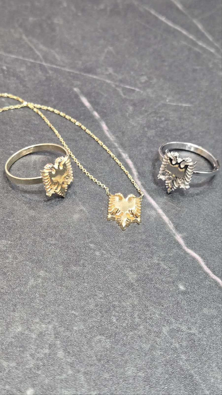 XS Albanian Eagle Necklace 14k Gold