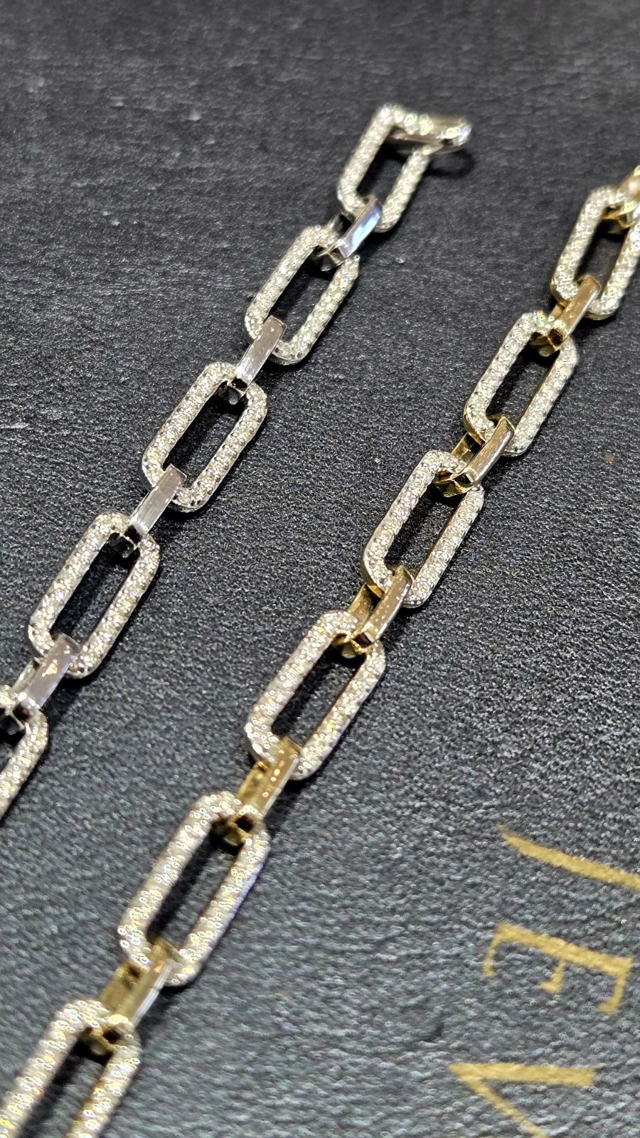 Ladies Diamond Paperclip Bracelet