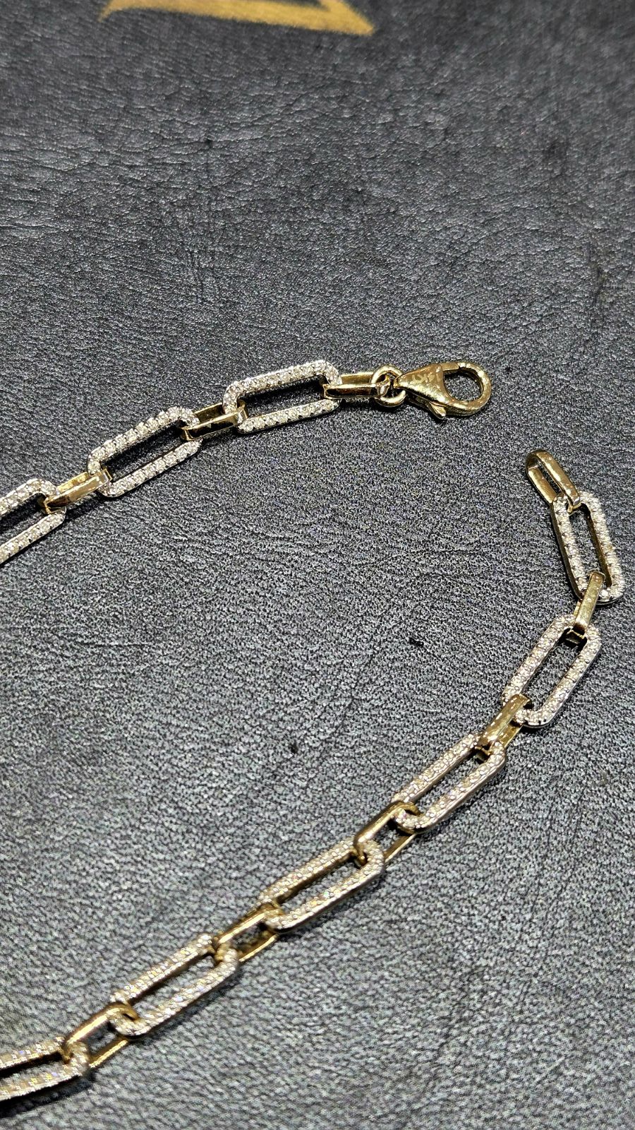 Ladies Diamond Paperclip Bracelet