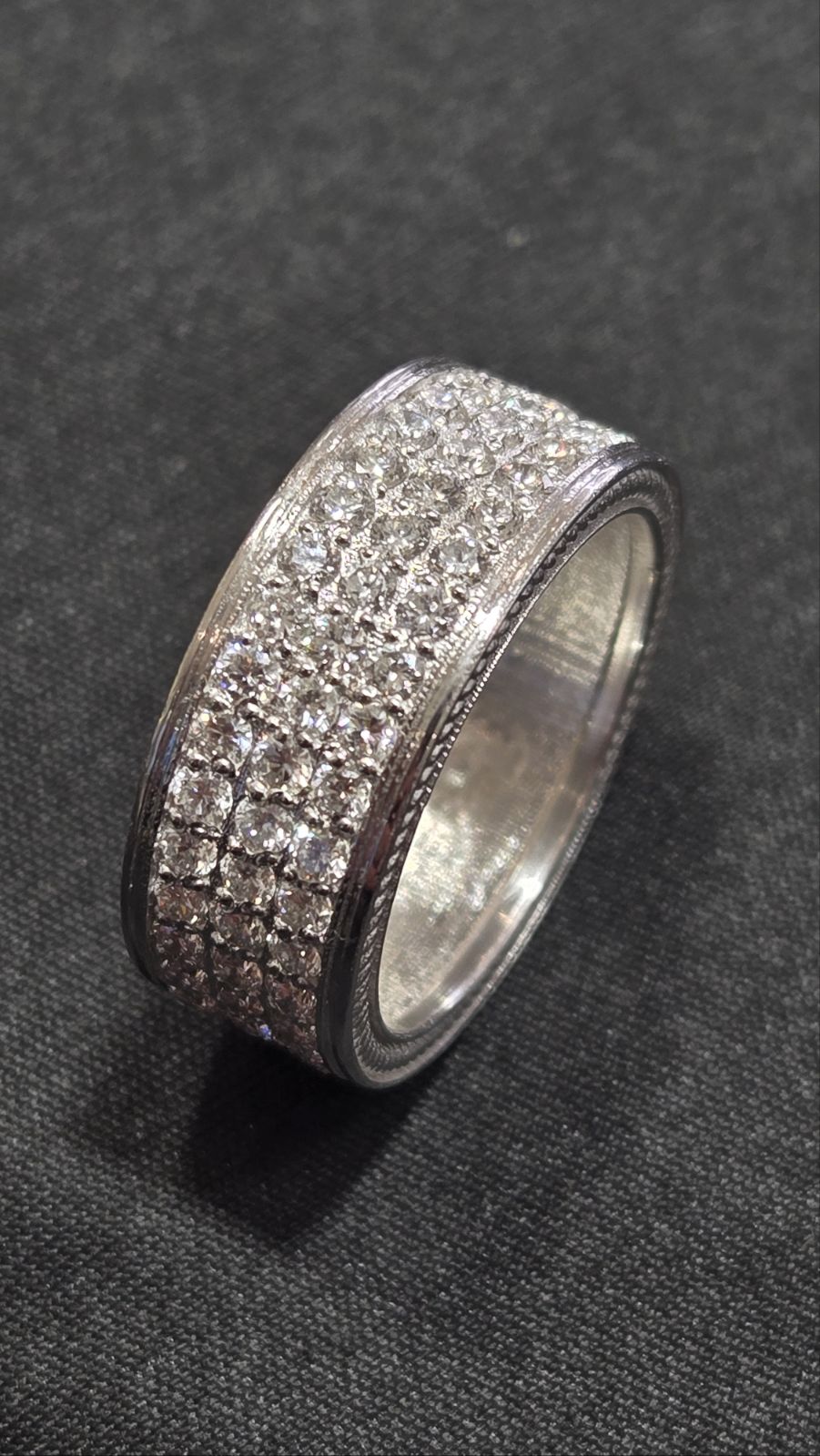 Custom Mens Eternity Diamond Wedding Band