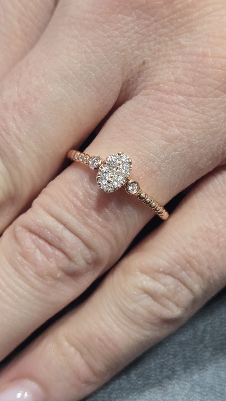 Natural Diamond Promise Ring 14k Rose Gold