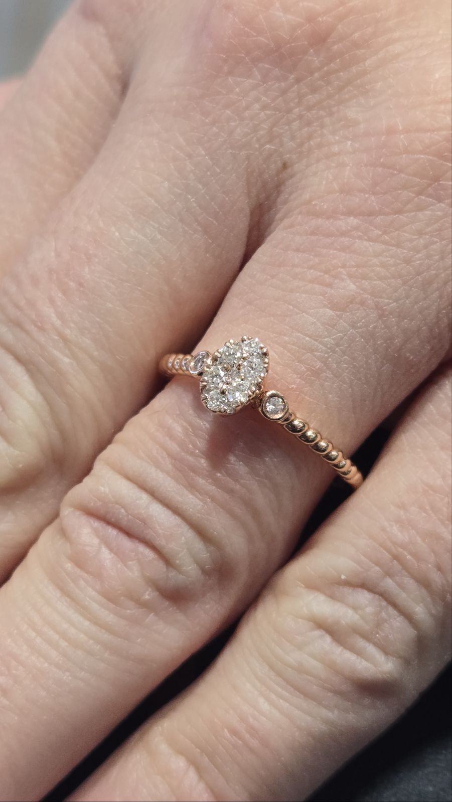 Natural Diamond Promise Ring 14k Rose Gold