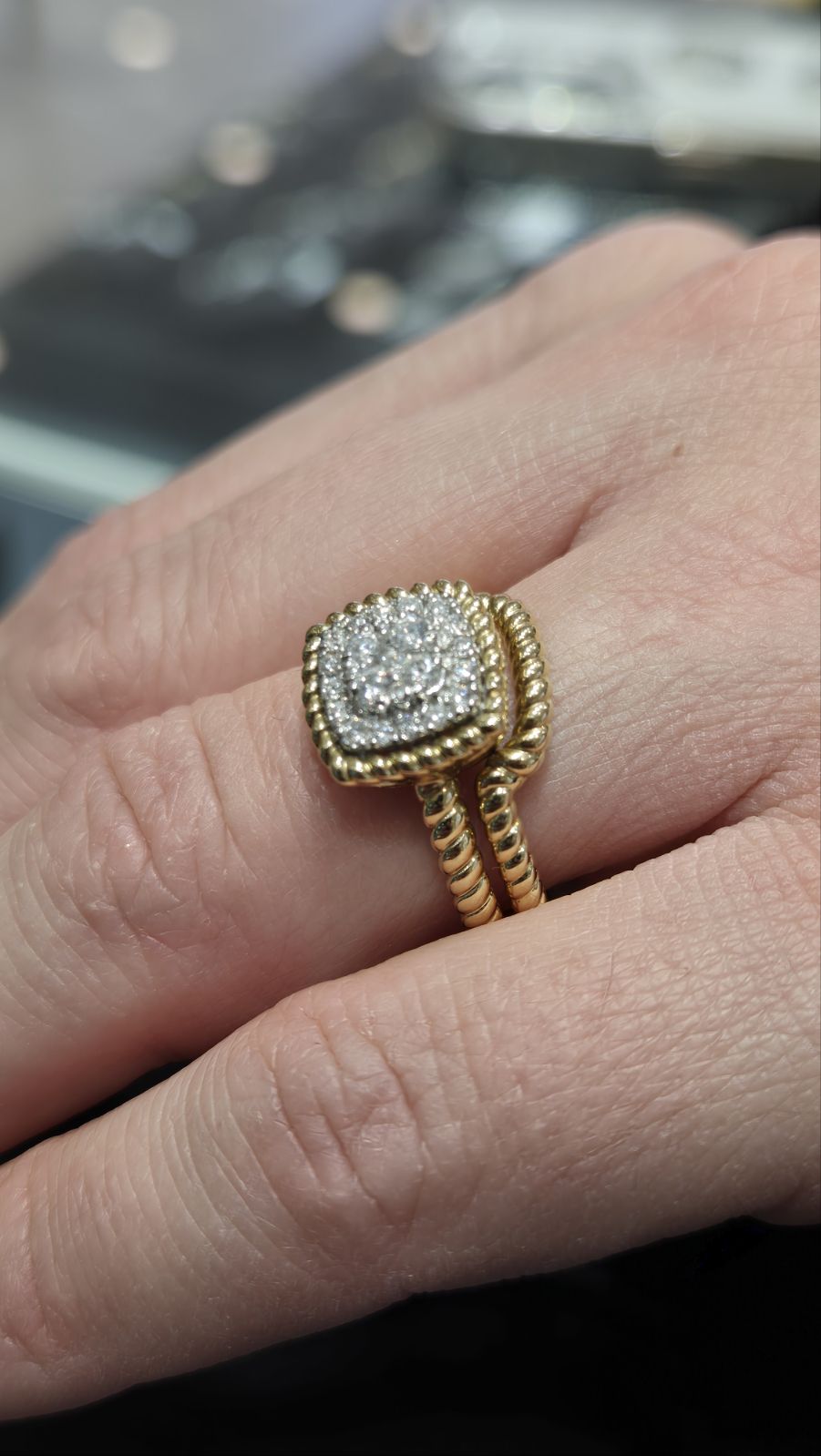 Braided Design Bridal Set 14k Yellow Gold