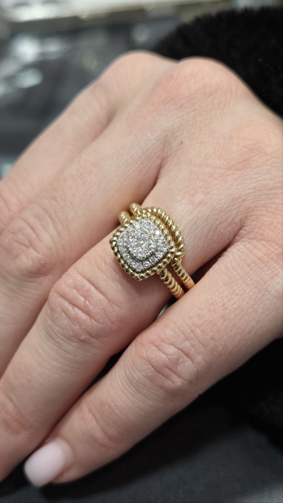 Braided Design Bridal Set 14k Yellow Gold