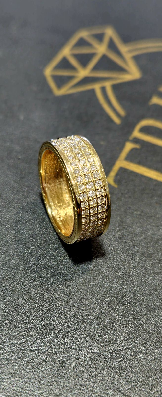 Custom Mens Eternity Diamond Wedding Band